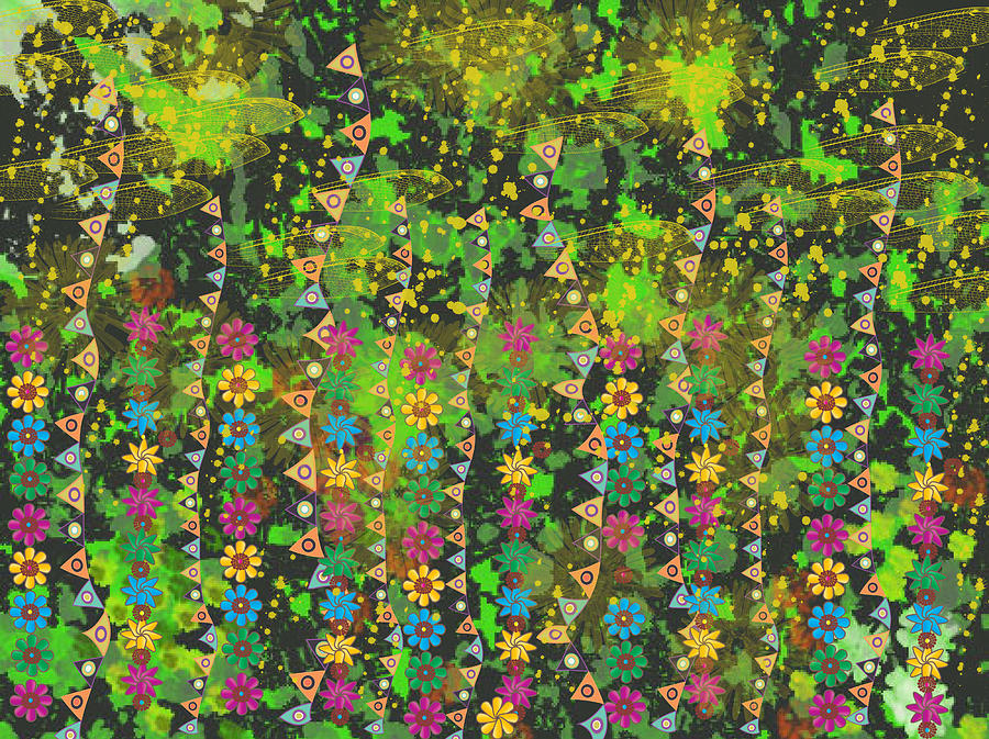 Long kite flowers Digital Art by Kim Prowse