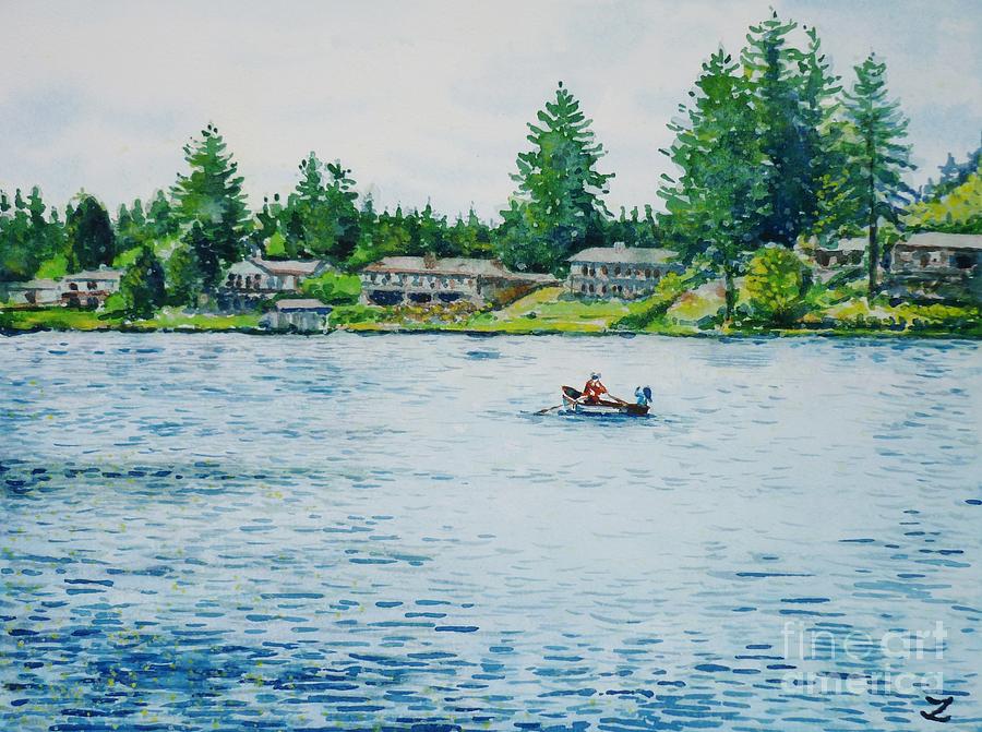 Long Lake Painting by Zaira Dzhaubaeva