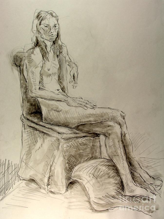 Nude Drawing - Long legged Brandon by Andy Gordon
