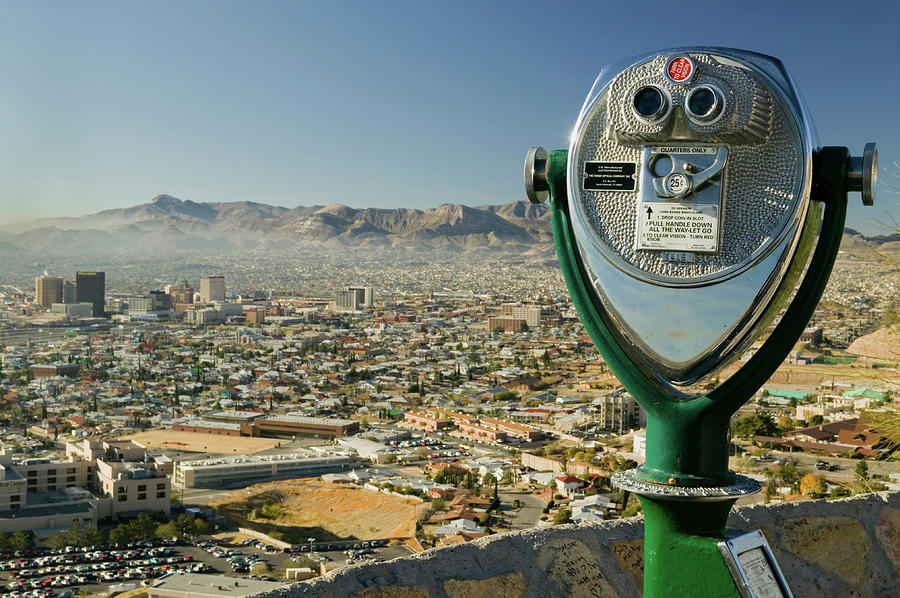 El Paso Photograph - Long Range Binoculars For Tourists by Panoramic Images