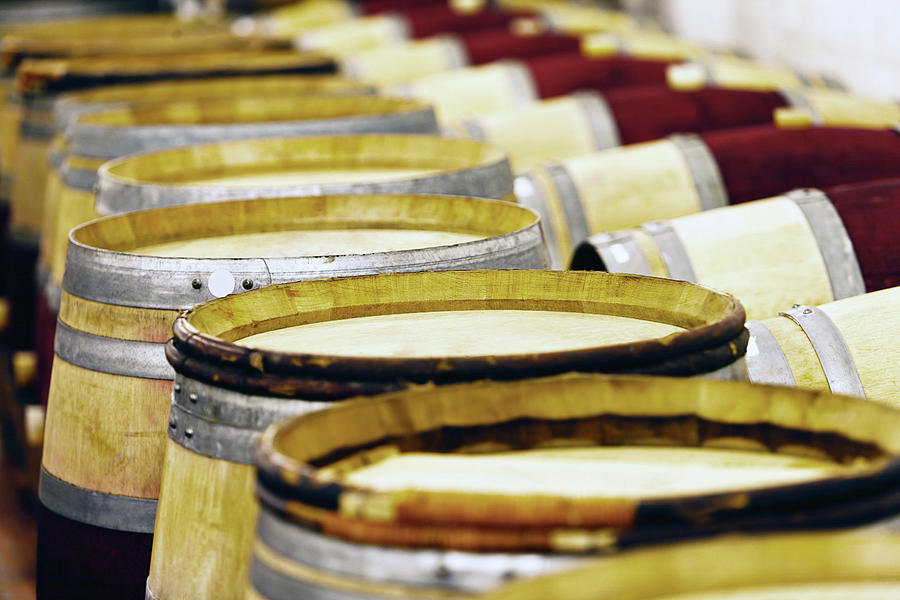 Long Rows Of Oak Barrels For Maturing Photograph by Rapideye