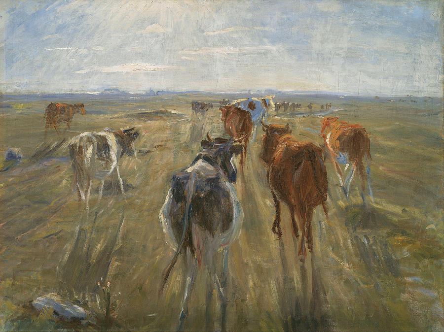 Long Shadows. Cattle on the Island of Saltholm Painting by Theodor Philipsen