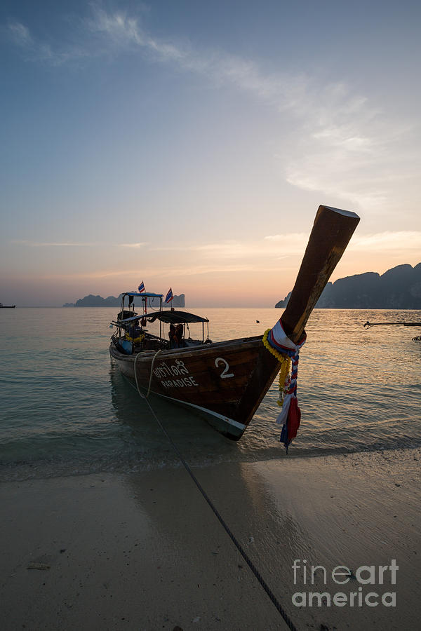 Long tail boat - Ko Phi Phi Don - Thailand Photograph by Matteo Colombo