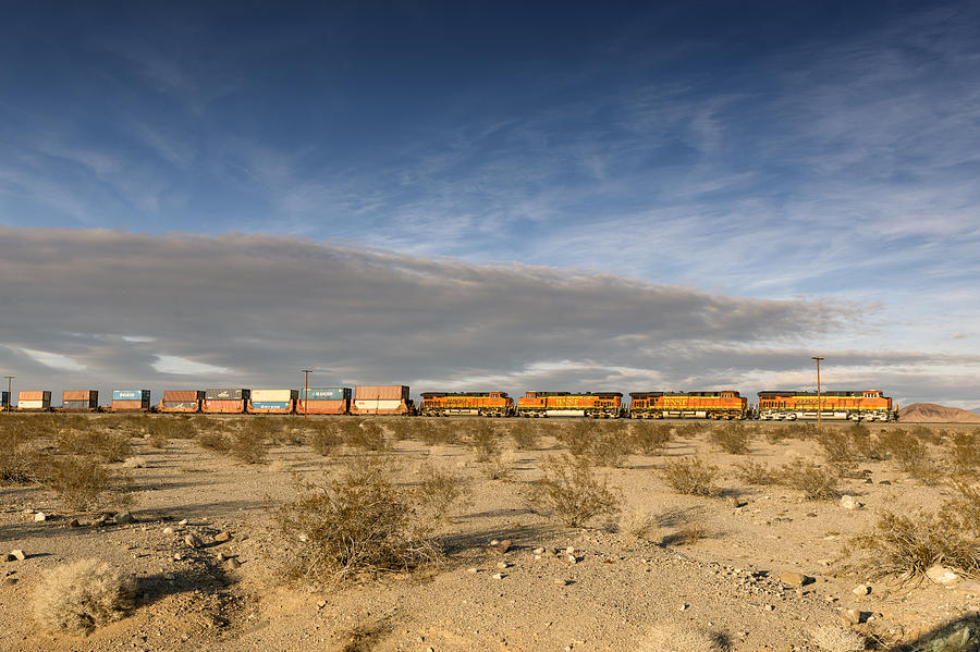 Long Train near Barstow Photograph by Carol M Highsmith