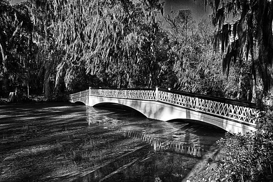 Long White Bridge Black and White Photograph by Bill Barber