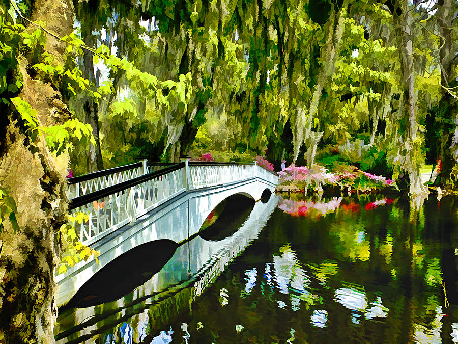 Long White Bridge Faux Painting Photograph by Bill Barber