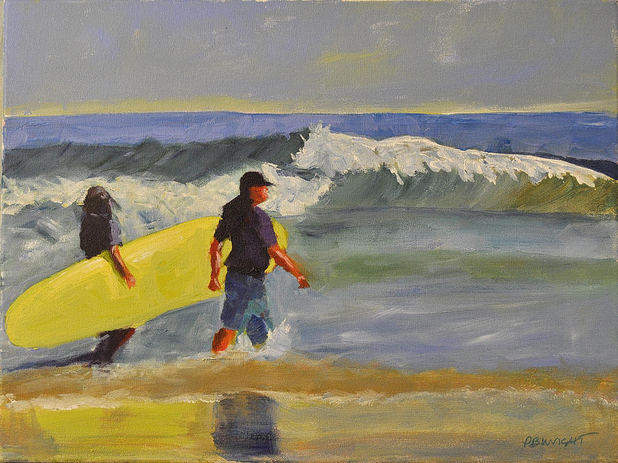 Longboard Painting by Paulette B Wright