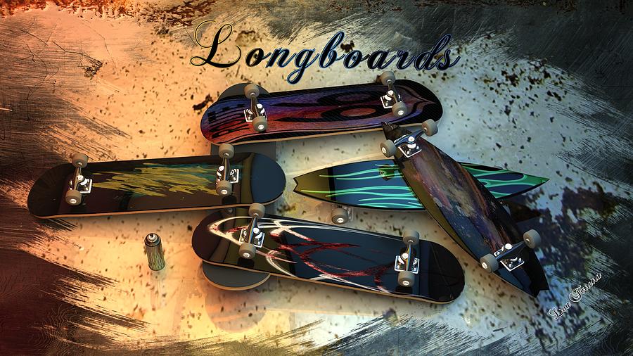 Summer Digital Art - Longboards by Louis Ferreira