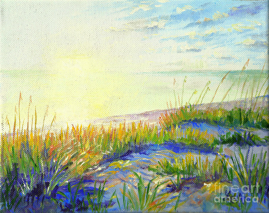 Longboat Key Beach Sunset Painting by Lou Ann Bagnall