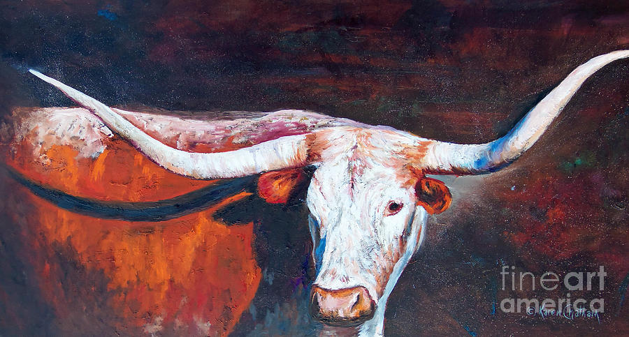 Longhorn Legacy Painting by Karen Kennedy Chatham