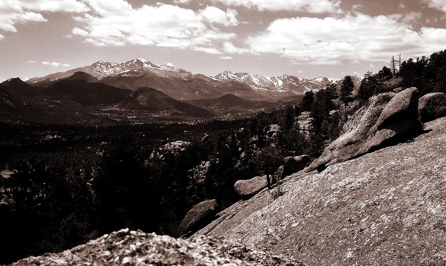 Longs Peak - Monochrome Photograph by Tracy Smith Longs Peak - Monochrome Photograph by Tracy Smith