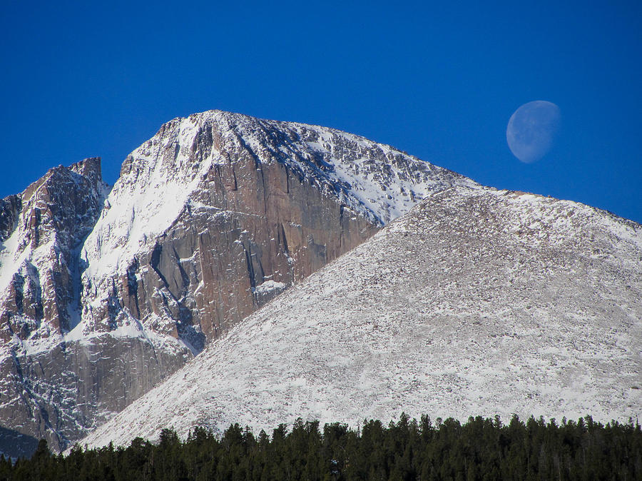 Longs Peak Moon Photograph by Peter Skiba