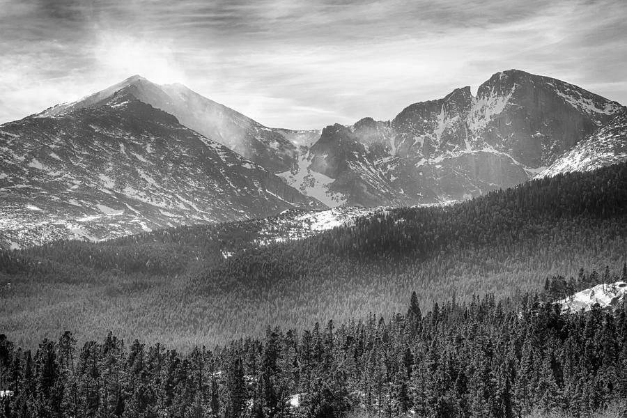 Longs Peak Winter View BW Photograph by James BO Insogna