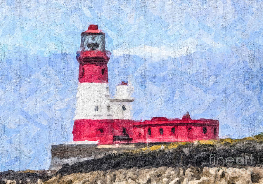 Longstone Lighthouse Digital Art by Liz Leyden