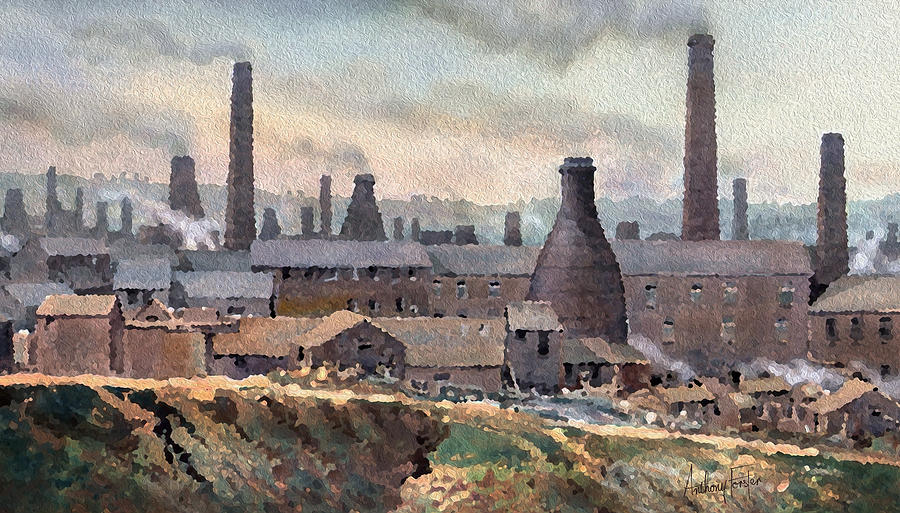 Stoke-on-trent Digital Art - Longton Pot Works by Anthony Forster Stoke-on-trent Digital Art - Longton Pot Works by Anthony Forster