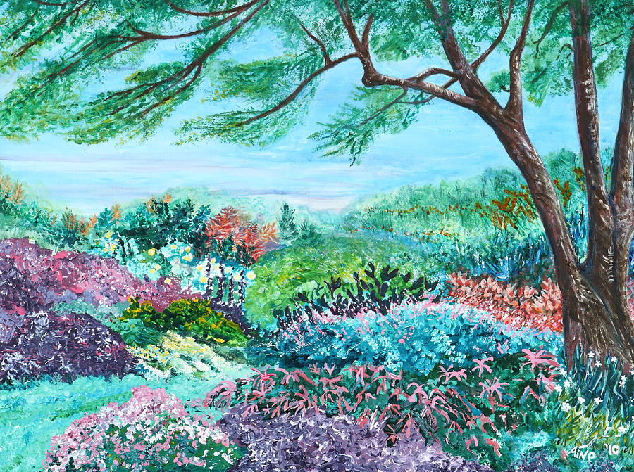 Garden Painting - Longwood Gardens by Aine Khell