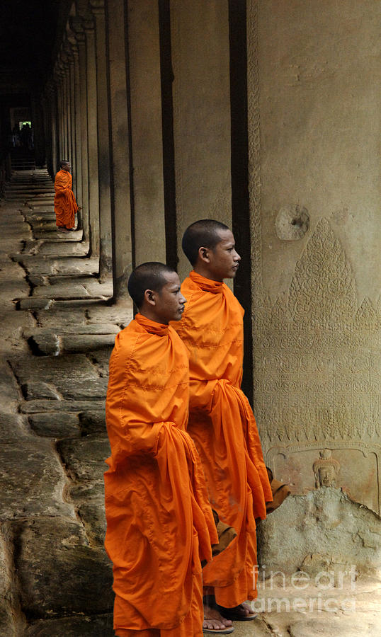 Buddha Photograph - Looking Into Cambodia Ankor Wat by Bob Christopher