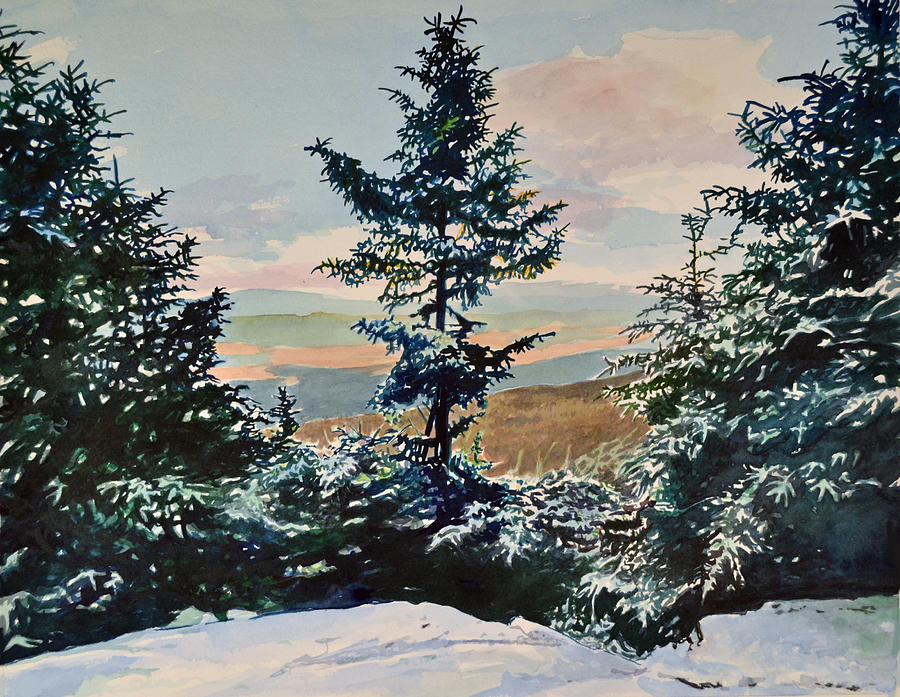 Snow Painting - Lookin Back by Thomas Stratton Snow Painting - Lookin Back by Thomas Stratton