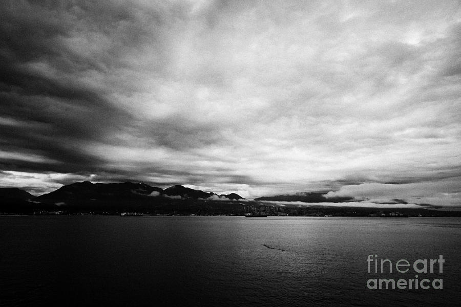 Looking Across Vancouver Harbour On A Cloudy Grey Sky Morning Canada Photograph By Joe Fox