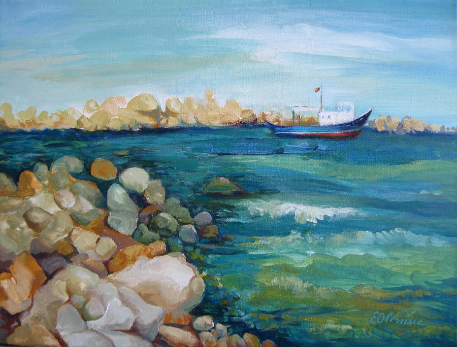Looking at the sea Painting by Elena Oleniuc