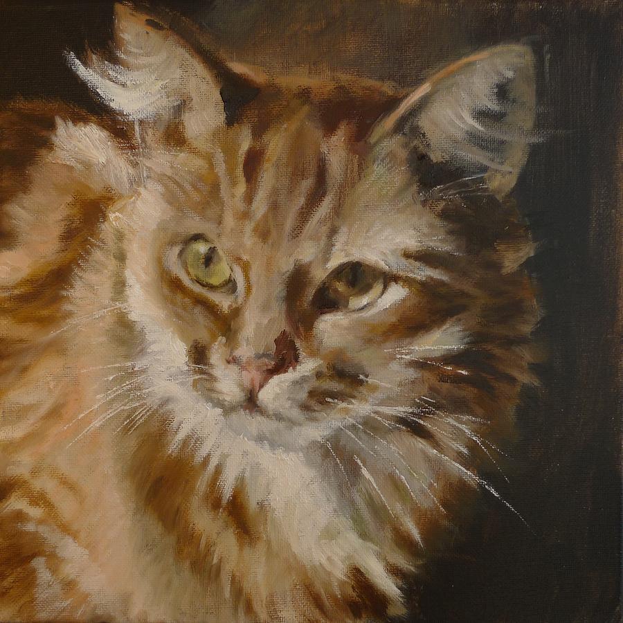 Cat Painting - Looking Back Cat by Veronica Coulston