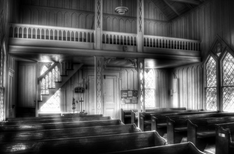 Looking Back Crescent Hill Baptist Church in Black and White Photograph by Greg and Chrystal Mimbs