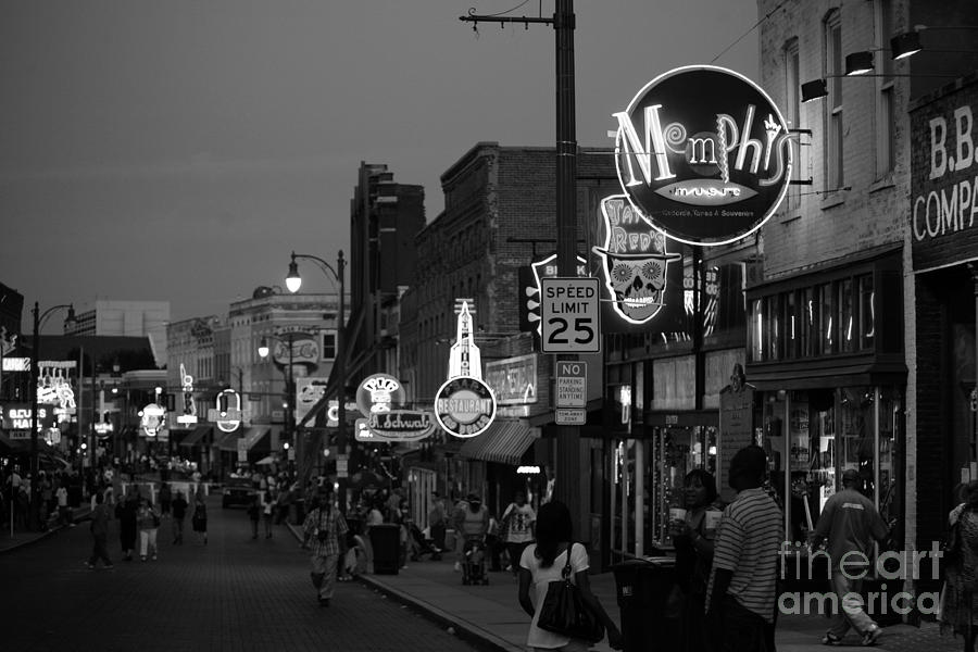 Looking Down Beale Street Memphis TN Photograph by Bill Cobb - Pixels