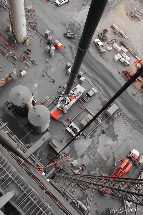 Crane Photograph - Looking down by Chris Martin