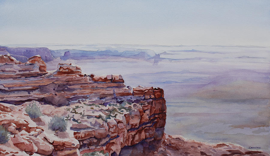 Looking Down From Moki Dugway Painting by Jenny Armitage