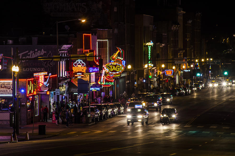 Looking down Broadway in Nashville Photograph by John McGraw
