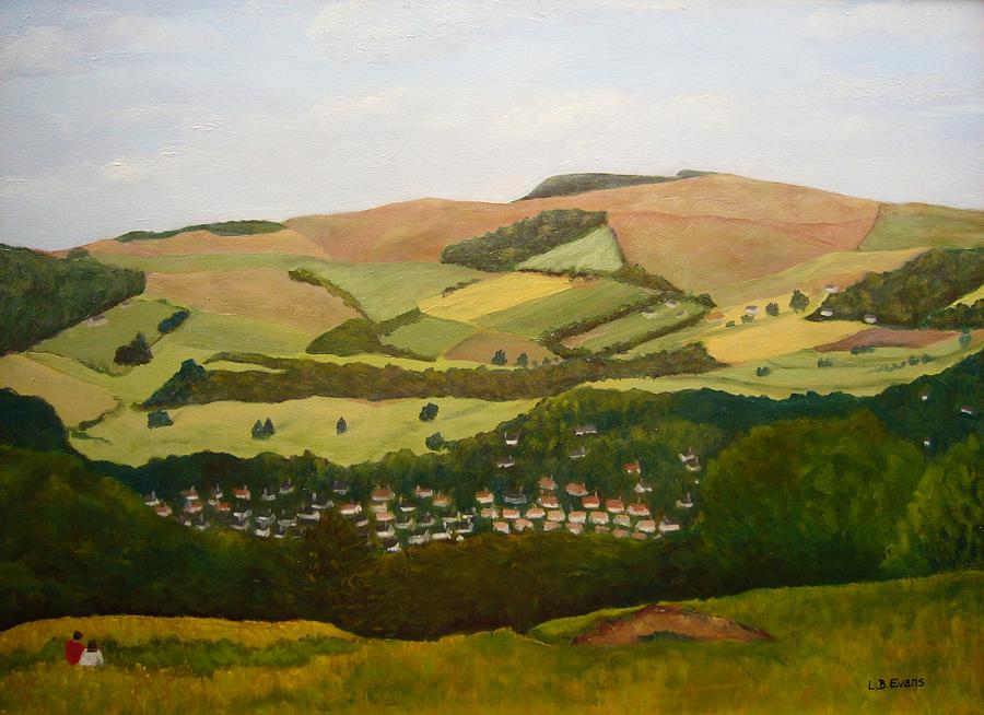 Looking Down on Buxton Painting by Lynda Evans