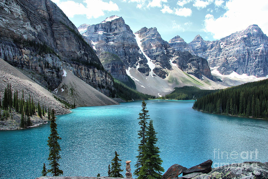 Banff National Park Photograph - Looking Down On Moraine Lake by Vickie Emms
