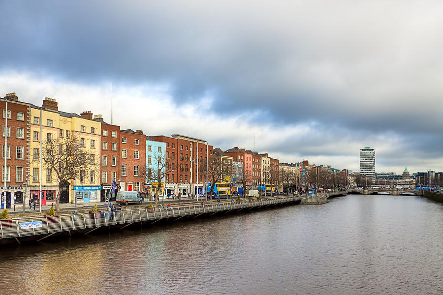 Looking Down the River Liffey in Dublin Photograph by Mark Tisdale
