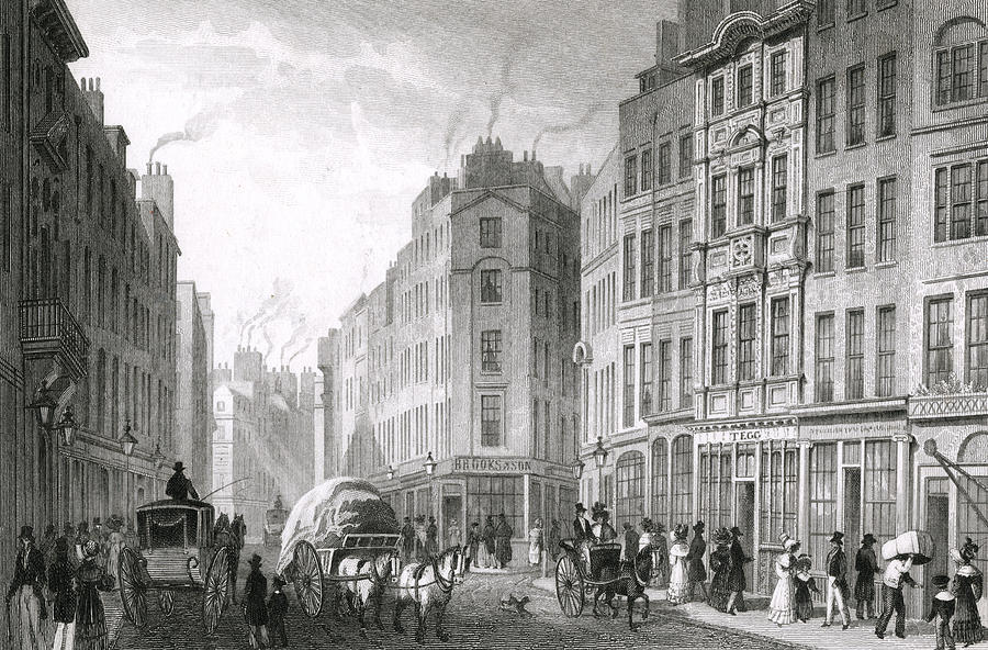London Drawing - Looking Eastward Towards  Poultry by Mary Evans Picture Library