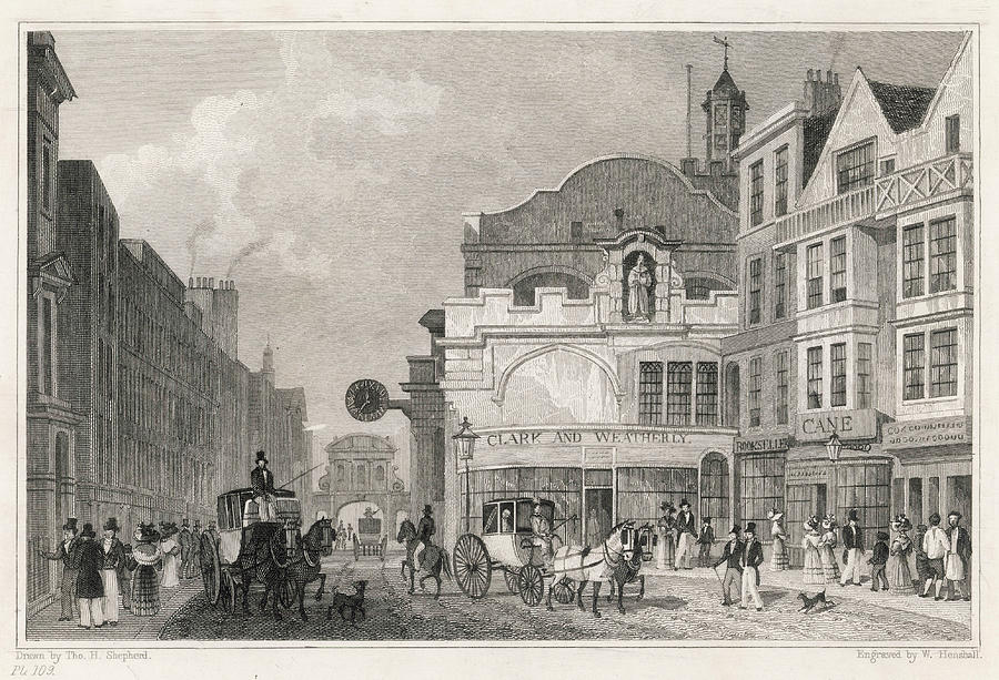 Looking Eastward Towards Temple Bar Drawing by Mary Evans Picture Library