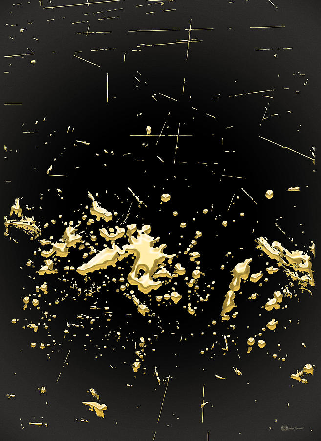 Looking for Gold - Gold Nuggets on Black II Digital Art by Serge Averbukh