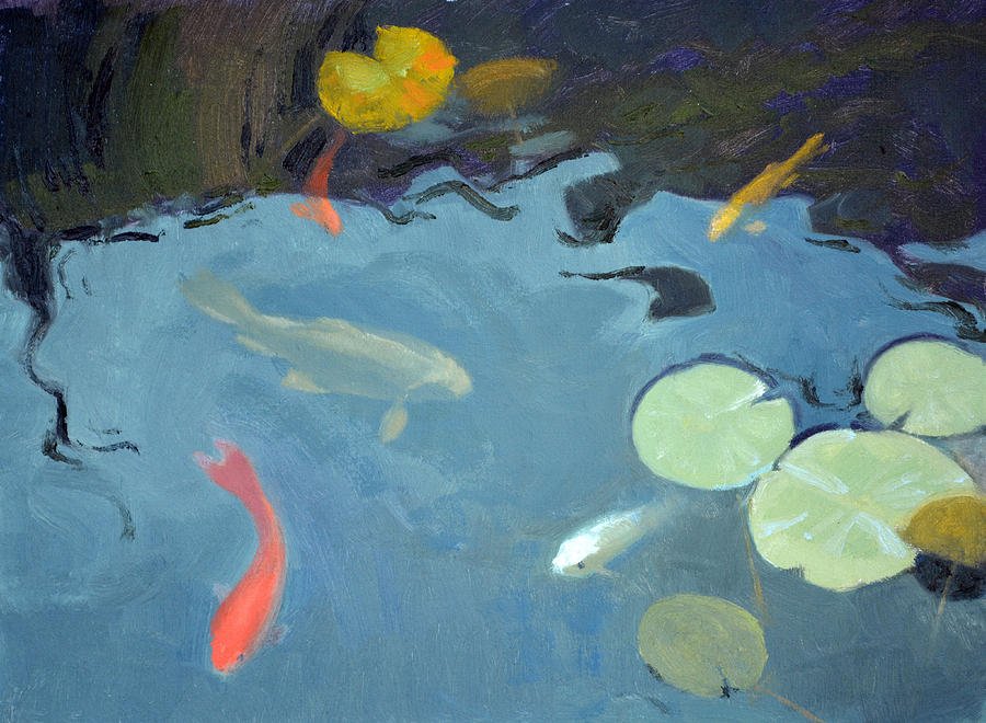 Koi Painting - Looking For Handouts by Armand Cabrera