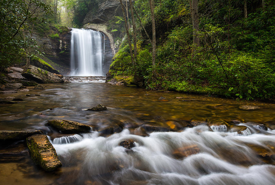Waterfall Photograph - Looking Glass Falls - Blue Ridge Waterfalls Brevard NC by Dave Allen