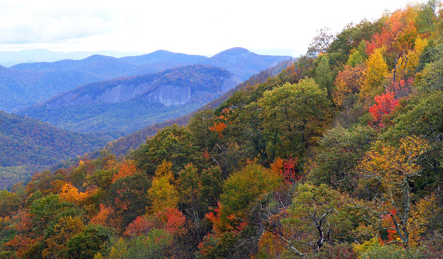 Looking Glass Rock and Fall colors Photograph by Duane McCullough