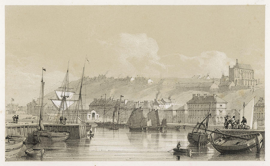 Looking Inland From The Harbour Drawing by Mary Evans Picture Library ...