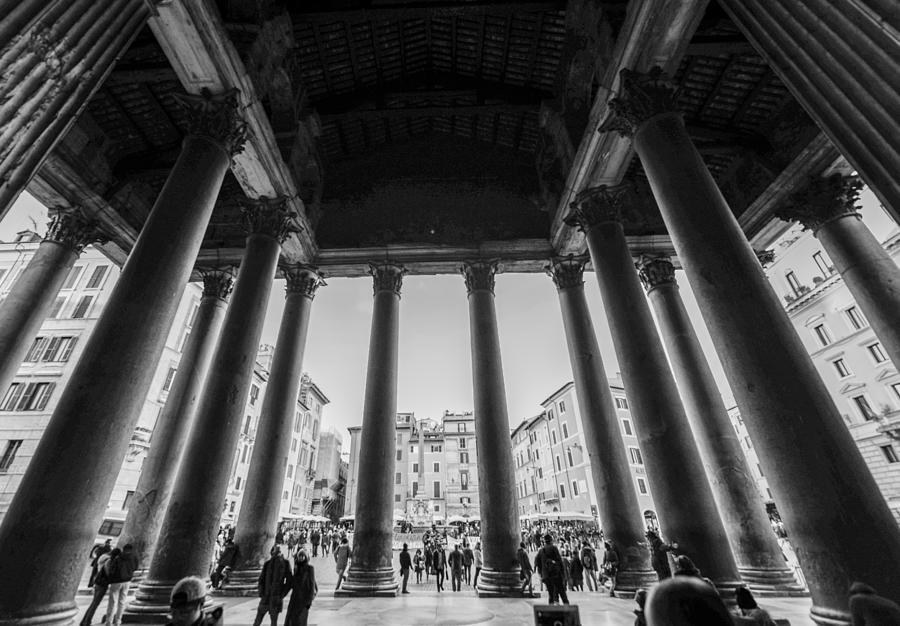Architecture Photograph - Looking out from the Pantheon by Preston Reed