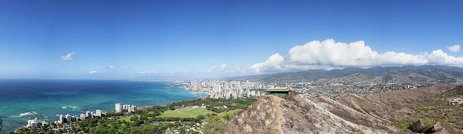 Looking Out Over Waikiki From Diamond Photograph by Ian Ludwig