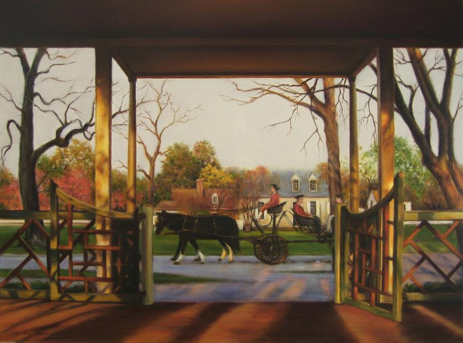 Colonial Williamsburg Painting - Looking Out to Palace Green Street by Gulay Berryman
