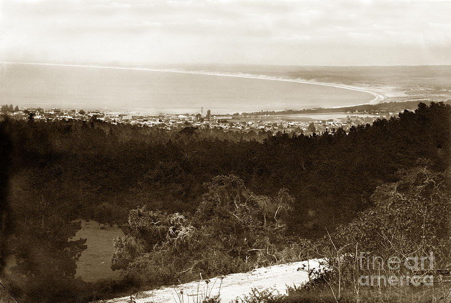 Monterey Photograph - Looking over Monterey to Monterey Bay circa 1910 by Monterey County Historical Society