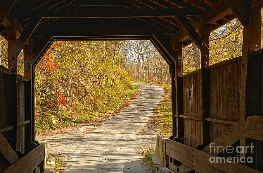 Looking Through Herns Covered Bridge Photograph by Adam Jewell