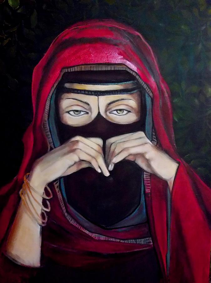 Looking Through Niqab Painting by Irena Mohr