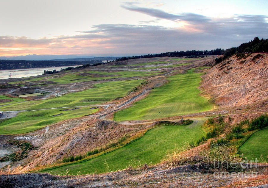 Golf Photograph - Looking to North Meadow - Chambers Bay Golf Course by Chris Anderson