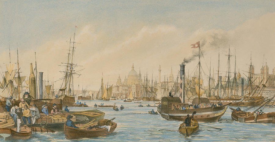 Boat Painting - Looking towards London Bridge by William Parrot