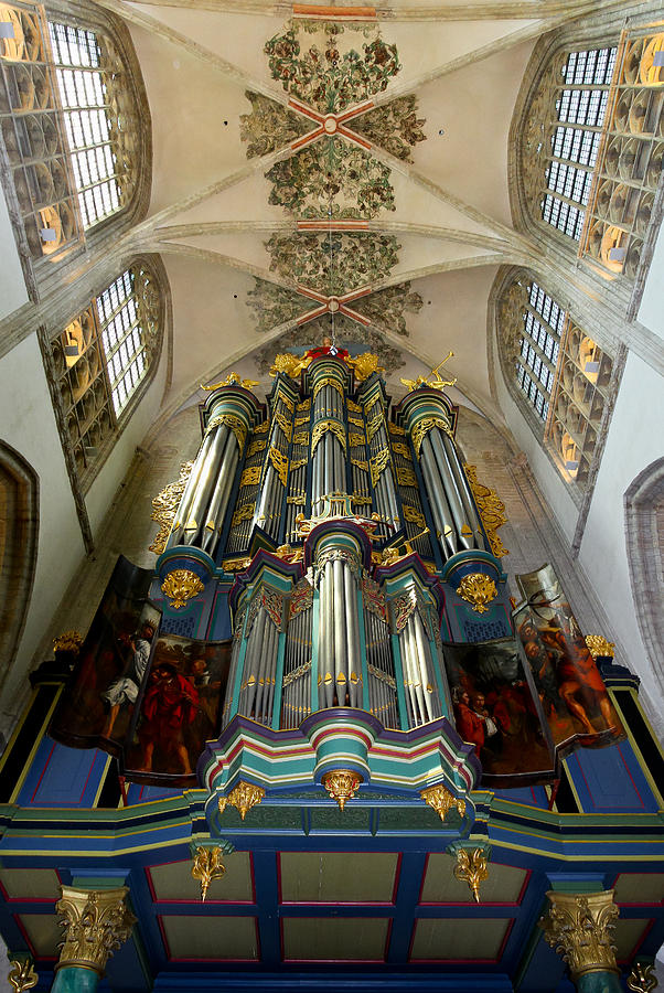 Looking up at Breda Grote Kerk organ Photograph by Jenny Setchell