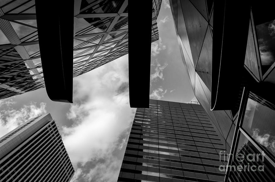 Looking up in Downtown Tokyo Photograph by Dean Harte